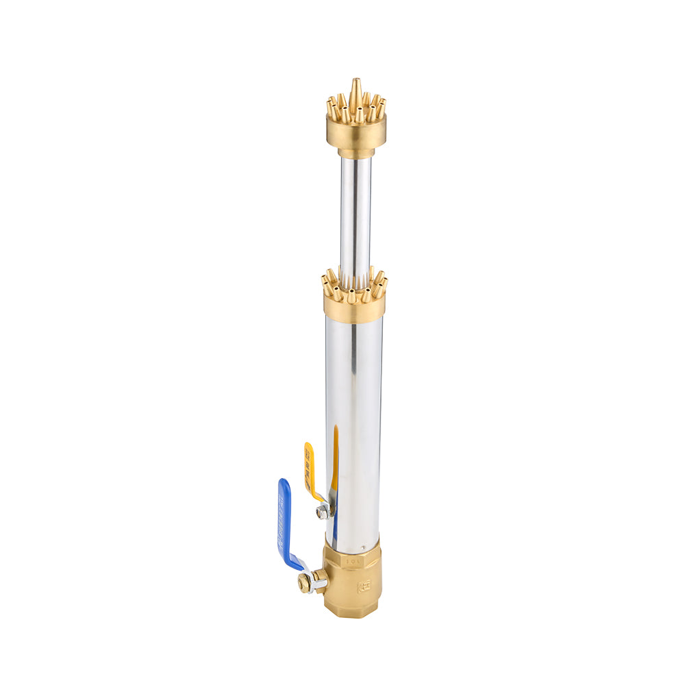 FB Series Front Double Silver Tassel Nozzle | Copper + Stainless Steel, Adjustable Water Flow &ndash; HuiQi Fountain