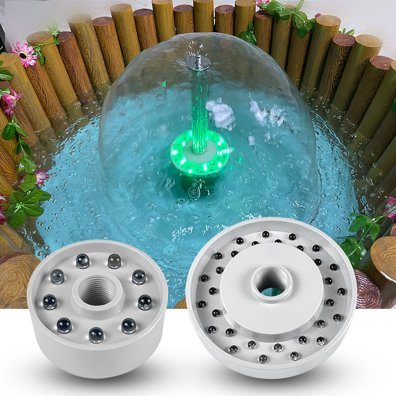 Fountain with LED light and decorative elements on a wooden background &ndash; HuiQi Fountain