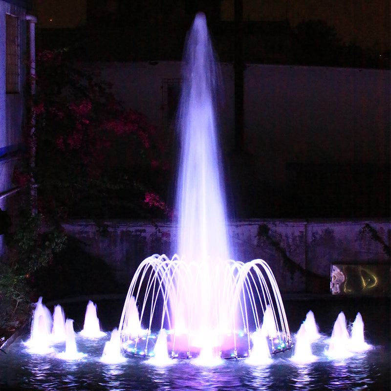 Fountain with illuminated water jets at night &ndash; HuiQi Fountain