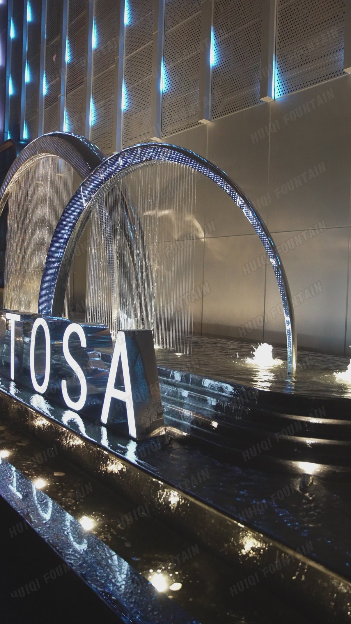HQ-WFC Stainless Steel Waterfall Curtain - Indoor Outdoor Water Feature – HuiQi Fountain